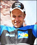 Jaan Kirsipuu celebrates his stage win