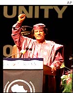 Libya's Gaddafi�s at the launch of African Union, Durban
