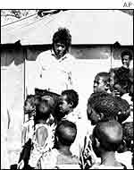 Bob Geldof in Ethiopia in 1985