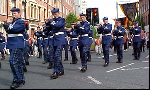 Bandsmen go on the march in Belfast