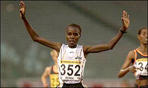 Masai finished with a time of 14 minutes 53.77 seconds