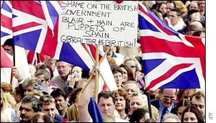 Gibraltarians protest against shared sovereignty