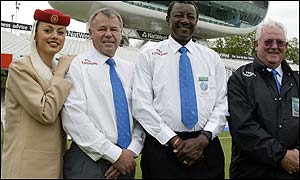 Match referee Mike Procter, umpires Steve Bucknor and David Shepherd