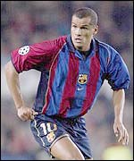Barcelona's Brazilian World Cup winner Rivaldo is a tartget for Lazio