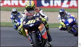 Valentino Rossi in qualifying at Donnington Park on Saturday