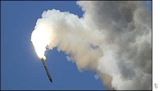 Rocket booster falling to earth