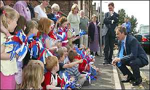 Tony Blair with schoolchildren