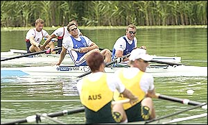 Dejection for James Cracknell and Mathew Pinsent during the coxless pairs final 
