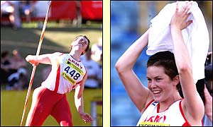 Kelly Morgan easily wins the javelin