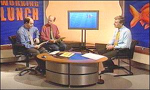 Adam Shaw, Simon Gompertz and Peter Staddon in the Working Lunch studio