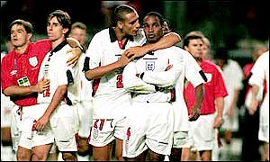 Ferdinand's talent earned him a place in Glenn Hoddle's squad for the 1998 World Cup, but the defender missed out on Euro 2000