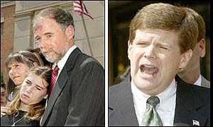 Left: Lindh's family. Right: US Attorney for Northern Virginia Paul McNulty