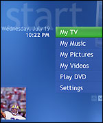 Screen grab of Windows XP Media Center
