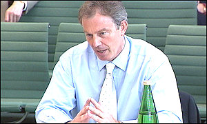 Prime Minister Tony Blair before the liaison committee of MPs.