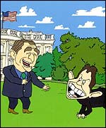 Video for George Michael's single, Shoot the Dog