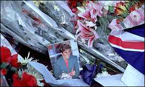 Flowers laid after her death