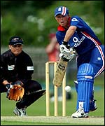 Newton was lbw to Frances King