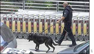 Airport security patrol for 4 July