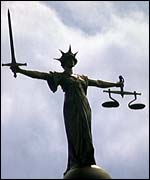 The scales of justice at Old Bailey.
