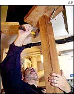 Chief Petty Officer Marine Engineer Mechanic Martyn Dorey works in the hull