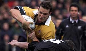 Stirling Mortlock in action for Australia against New Zealand