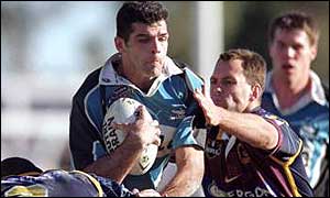 Chris McKenna in action for Cronulla