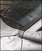 Car was struck by an explosive device