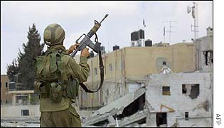 Israeli soldier in Ramallah