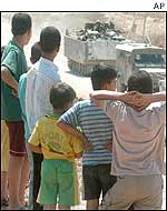 Palestinian boys in Ramallah
