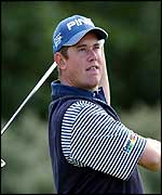 Lee Westwood in action on day one of the 131st Open Championship