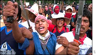 Protesters in San Salvador Atenco