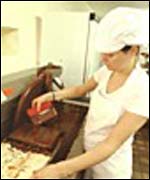 Making chocolates at Pemberton's.