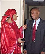 BBC producer Jamilah Tangaza (left) with Lawrence Etim-Bassey