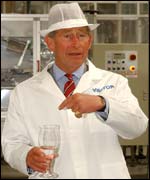 Prince Charles at Danone plant in mid Wales 