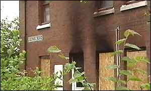 A house was extensively damaged in the attack