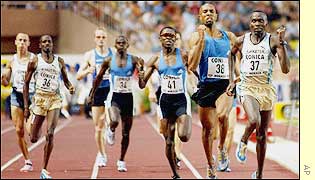 Wilson Kipketer ran the fastest 800m of the year so far with his time of 1 minute 43.76 seconds