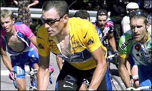 Lance Armstrong in action on stage 12