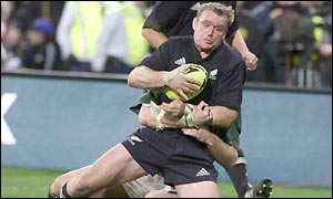 Number eight Scott Robertson scores the final try
