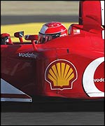 Michael Schumacher in qualifying for the French Grand Prix at Magny-Cours