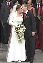 The bride and groom after marrying