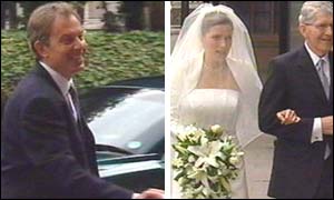 Prime Minister Tony Blair and Sarah Gurling with her father Peter