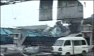 Scene of havoc caused by the hail storm