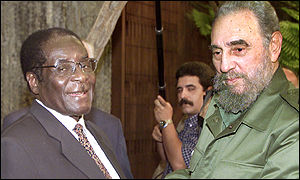 Robert Mugabe and Fidel Castro