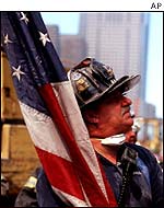 NYC firefighter at World Trade Center site