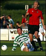 Midfielder Alan Thompson (left) had was forced to play in defence
