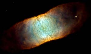 Gas flees from a dying star