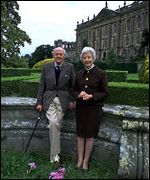 The Duke and Duchess of Devonshire outside Chatsworth House