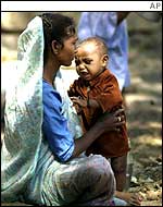 A widow with her child 