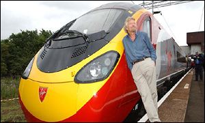 Richard Branson and a Pendolino train
