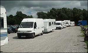 Caravans arriving on site